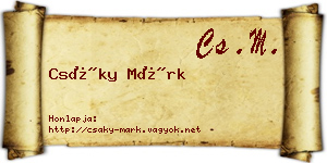 Csáky Márk névjegykártya