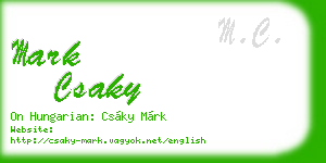 mark csaky business card